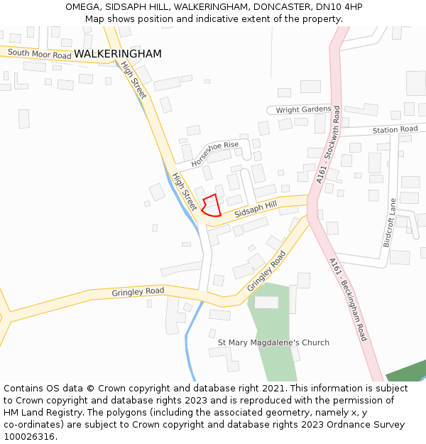 OMEGA, SIDSAPH HILL, WALKERINGHAM, DONCASTER, DN10 4HP: Location map and indicative extent of plot