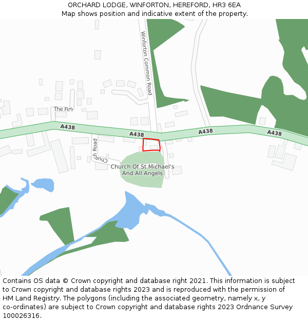 ORCHARD LODGE, WINFORTON, HEREFORD, HR3 6EA: Location map and indicative extent of plot
