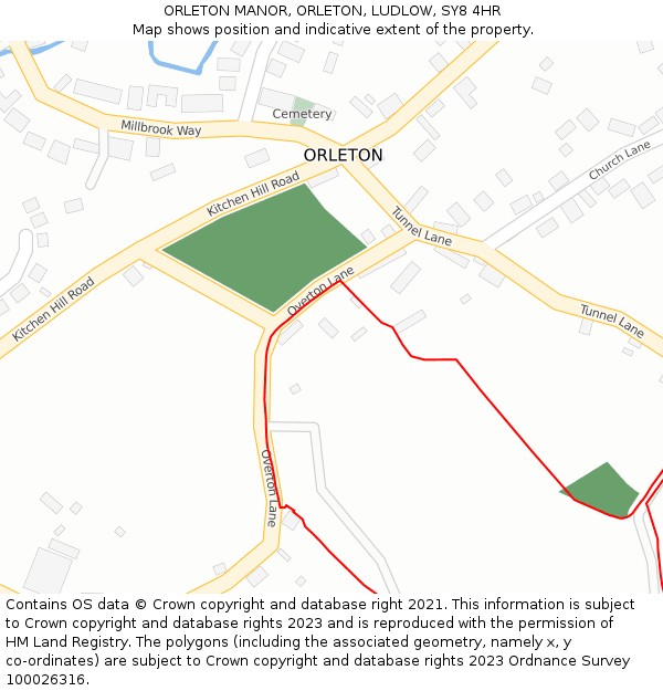 ORLETON MANOR, ORLETON, LUDLOW, SY8 4HR: Location map and indicative extent of plot