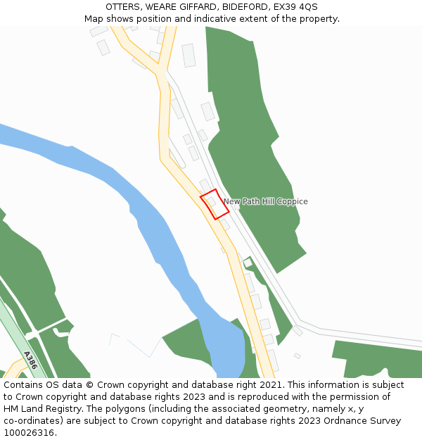 OTTERS, WEARE GIFFARD, BIDEFORD, EX39 4QS: Location map and indicative extent of plot