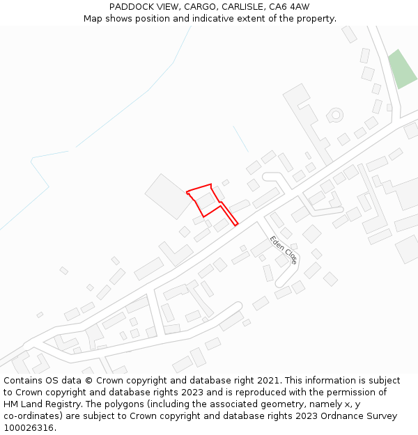 PADDOCK VIEW, CARGO, CARLISLE, CA6 4AW: Location map and indicative extent of plot
