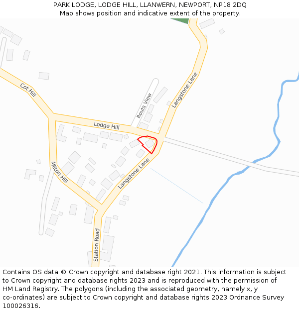 PARK LODGE, LODGE HILL, LLANWERN, NEWPORT, NP18 2DQ: Location map and indicative extent of plot