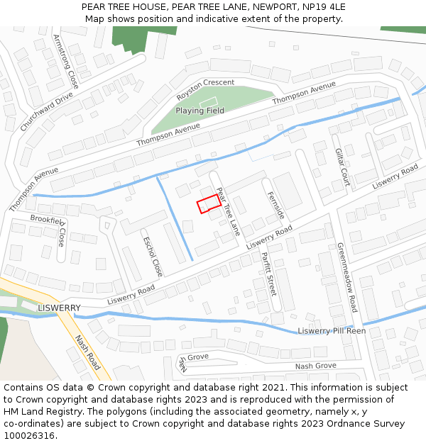 PEAR TREE HOUSE, PEAR TREE LANE, NEWPORT, NP19 4LE: Location map and indicative extent of plot