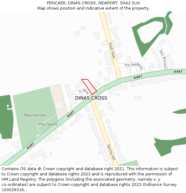 PENCAER, DINAS CROSS, NEWPORT, SA42 0UX: Location map and indicative extent of plot