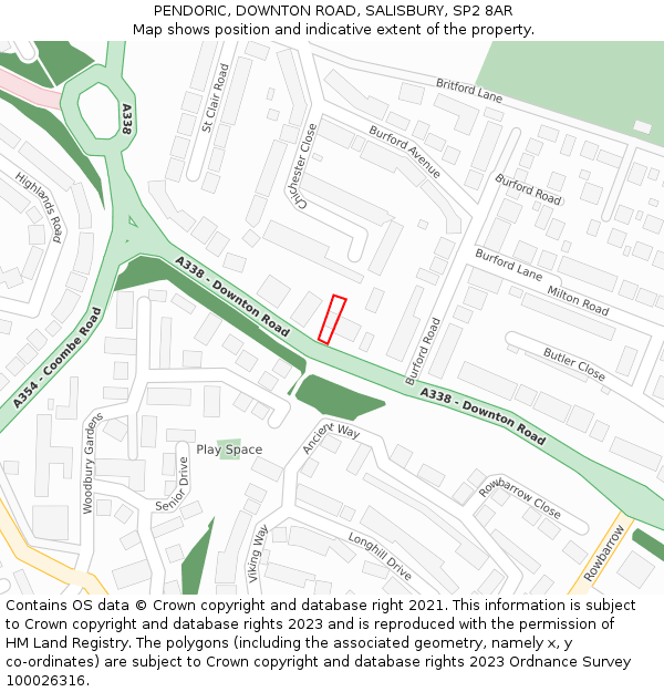 PENDORIC, DOWNTON ROAD, SALISBURY, SP2 8AR: Location map and indicative extent of plot