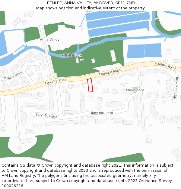 PENLEE, ANNA VALLEY, ANDOVER, SP11 7ND: Location map and indicative extent of plot