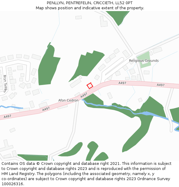 PENLLYN, PENTREFELIN, CRICCIETH, LL52 0PT: Location map and indicative extent of plot
