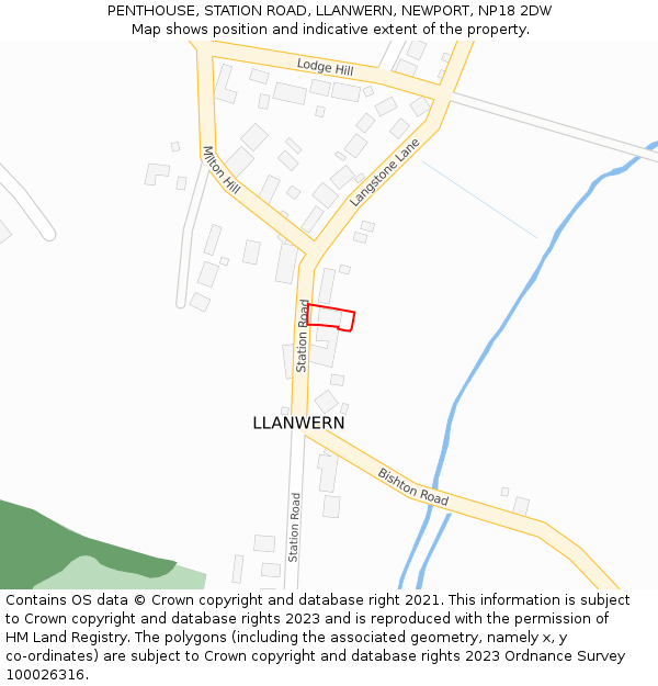 PENTHOUSE, STATION ROAD, LLANWERN, NEWPORT, NP18 2DW: Location map and indicative extent of plot