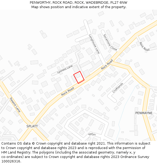 PENWORTHY, ROCK ROAD, ROCK, WADEBRIDGE, PL27 6NW: Location map and indicative extent of plot