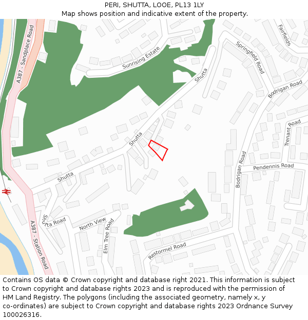 PERI, SHUTTA, LOOE, PL13 1LY: Location map and indicative extent of plot