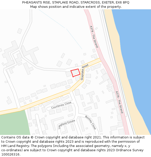 PHEASANTS RISE, STAPLAKE ROAD, STARCROSS, EXETER, EX6 8PQ: Location map and indicative extent of plot