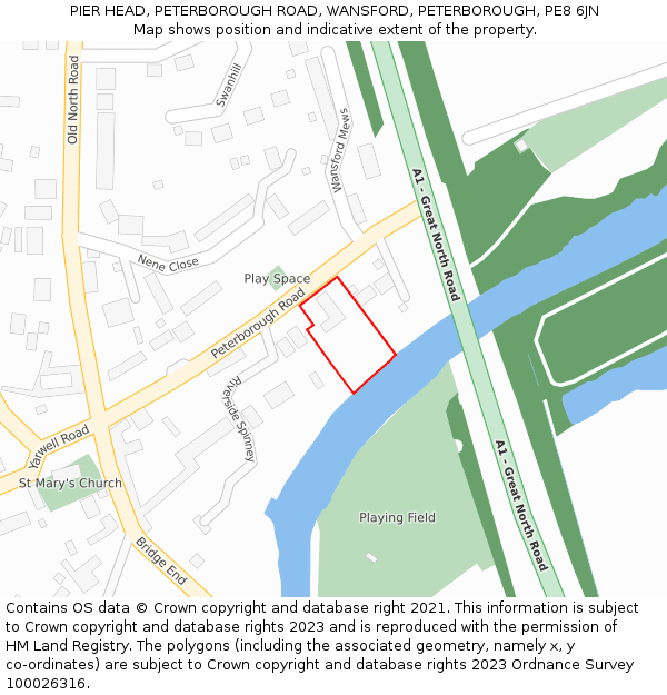 PIER HEAD, PETERBOROUGH ROAD, WANSFORD, PETERBOROUGH, PE8 6JN: Location map and indicative extent of plot