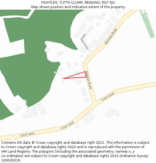 PIGHTLES, TUTTS CLUMP, READING, RG7 6JU: Location map and indicative extent of plot