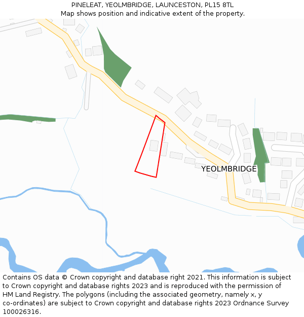 PINELEAT, YEOLMBRIDGE, LAUNCESTON, PL15 8TL: Location map and indicative extent of plot