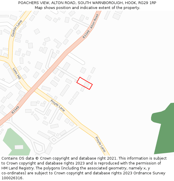 POACHERS VIEW, ALTON ROAD, SOUTH WARNBOROUGH, HOOK, RG29 1RP: Location map and indicative extent of plot