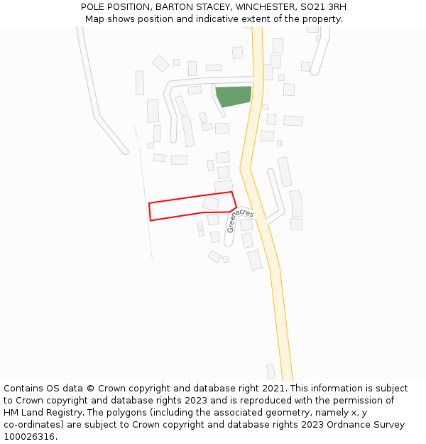 POLE POSITION, BARTON STACEY, WINCHESTER, SO21 3RH: Location map and indicative extent of plot