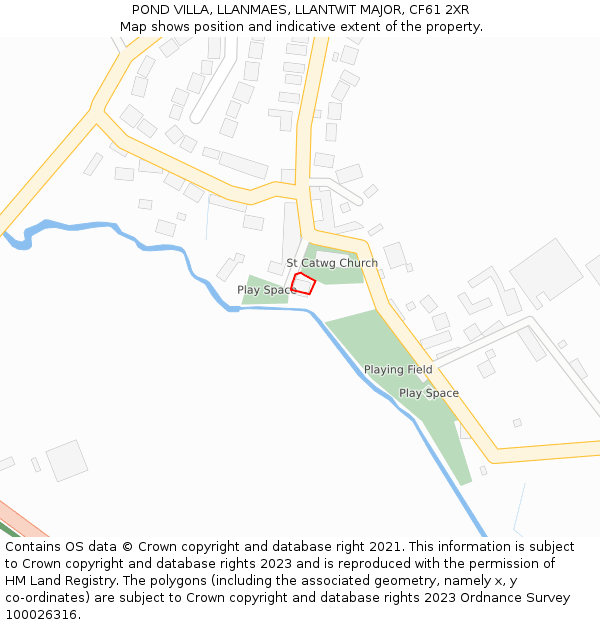 POND VILLA, LLANMAES, LLANTWIT MAJOR, CF61 2XR: Location map and indicative extent of plot