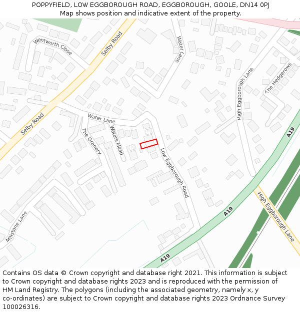 POPPYFIELD, LOW EGGBOROUGH ROAD, EGGBOROUGH, GOOLE, DN14 0PJ: Location map and indicative extent of plot