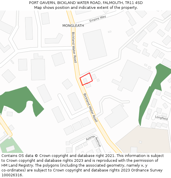 PORT GAVERN, BICKLAND WATER ROAD, FALMOUTH, TR11 4SD: Location map and indicative extent of plot