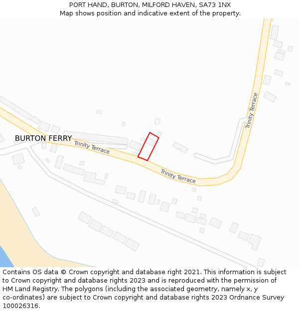 PORT HAND, BURTON, MILFORD HAVEN, SA73 1NX: Location map and indicative extent of plot