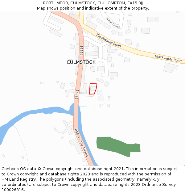 PORTHMEOR, CULMSTOCK, CULLOMPTON, EX15 3JJ: Location map and indicative extent of plot