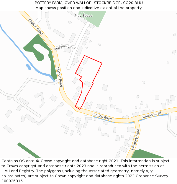 POTTERY FARM, OVER WALLOP, STOCKBRIDGE, SO20 8HU: Location map and indicative extent of plot