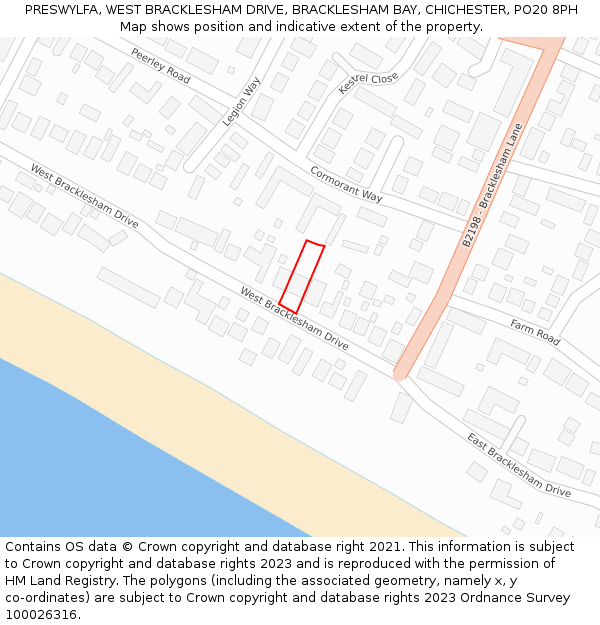 PRESWYLFA, WEST BRACKLESHAM DRIVE, BRACKLESHAM BAY, CHICHESTER, PO20 8PH: Location map and indicative extent of plot