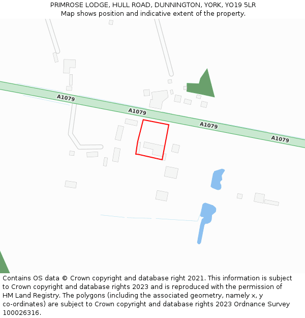 PRIMROSE LODGE, HULL ROAD, DUNNINGTON, YORK, YO19 5LR: Location map and indicative extent of plot