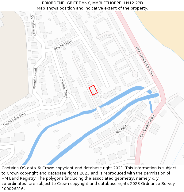PRIORDENE, GRIFT BANK, MABLETHORPE, LN12 2PB: Location map and indicative extent of plot