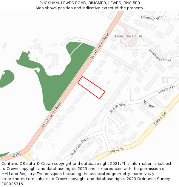 PUCKHAM, LEWES ROAD, RINGMER, LEWES, BN8 5ER: Location map and indicative extent of plot