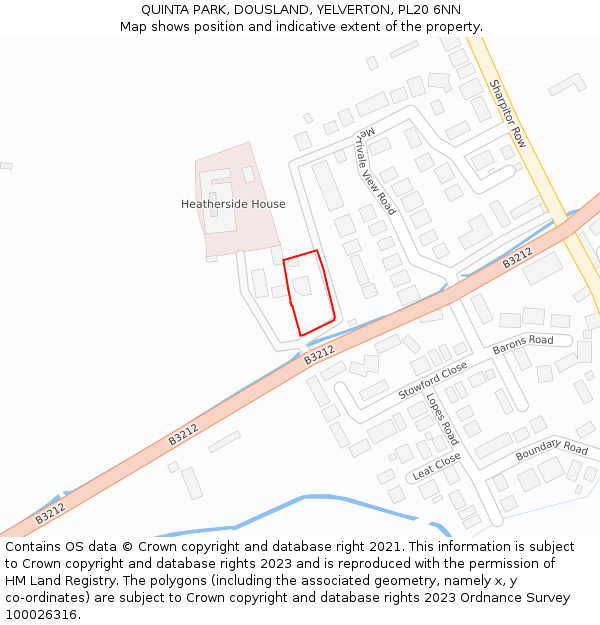 QUINTA PARK, DOUSLAND, YELVERTON, PL20 6NN: Location map and indicative extent of plot