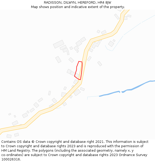 RADISSON, DILWYN, HEREFORD, HR4 8JW: Location map and indicative extent of plot