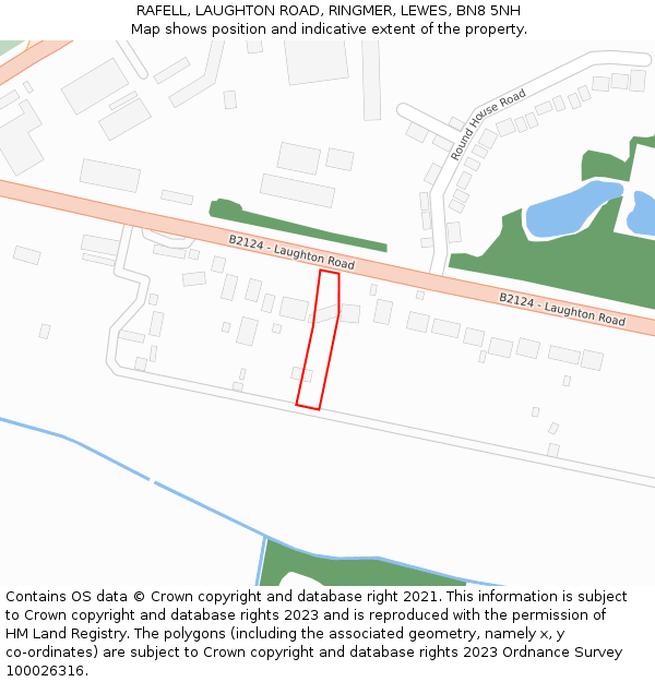 RAFELL, LAUGHTON ROAD, RINGMER, LEWES, BN8 5NH: Location map and indicative extent of plot