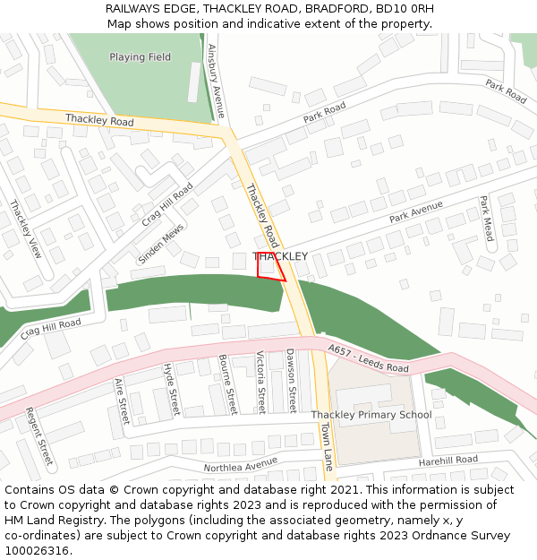RAILWAYS EDGE, THACKLEY ROAD, BRADFORD, BD10 0RH: Location map and indicative extent of plot