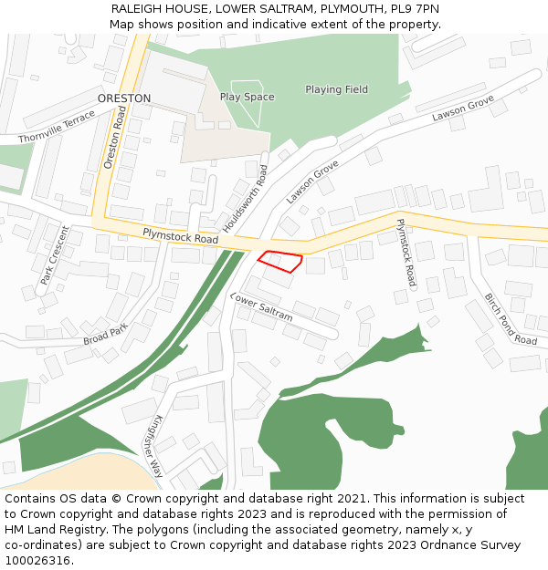 RALEIGH HOUSE, LOWER SALTRAM, PLYMOUTH, PL9 7PN: Location map and indicative extent of plot