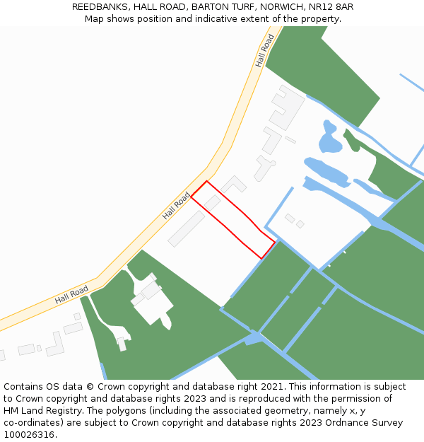 REEDBANKS, HALL ROAD, BARTON TURF, NORWICH, NR12 8AR: Location map and indicative extent of plot