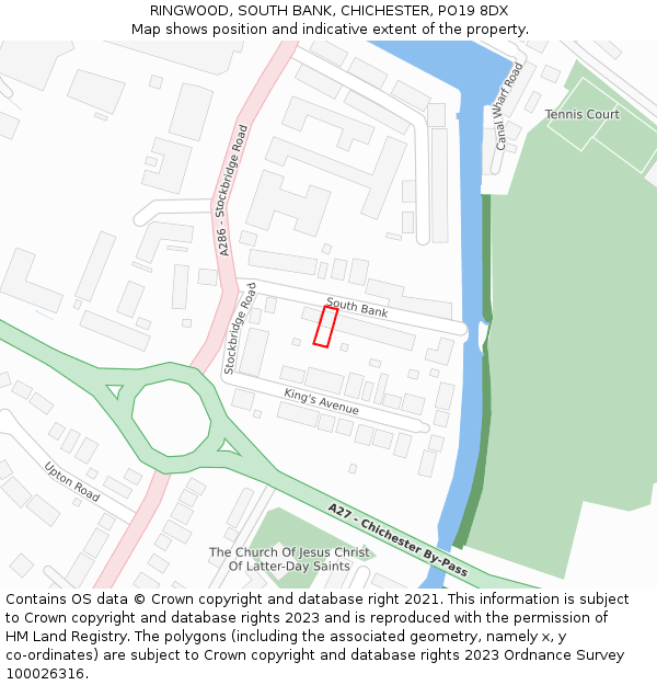 RINGWOOD, SOUTH BANK, CHICHESTER, PO19 8DX: Location map and indicative extent of plot