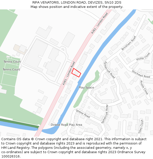 RIPA VENATORIS, LONDON ROAD, DEVIZES, SN10 2DS: Location map and indicative extent of plot