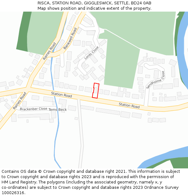 RISCA, STATION ROAD, GIGGLESWICK, SETTLE, BD24 0AB: Location map and indicative extent of plot