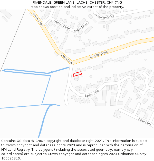 RIVENDALE, GREEN LANE, LACHE, CHESTER, CH4 7NG: Location map and indicative extent of plot