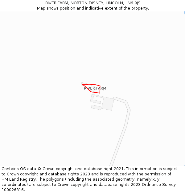 RIVER FARM, NORTON DISNEY, LINCOLN, LN6 9JS: Location map and indicative extent of plot