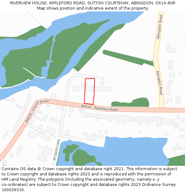RIVERVIEW HOUSE, APPLEFORD ROAD, SUTTON COURTENAY, ABINGDON, OX14 4NR: Location map and indicative extent of plot