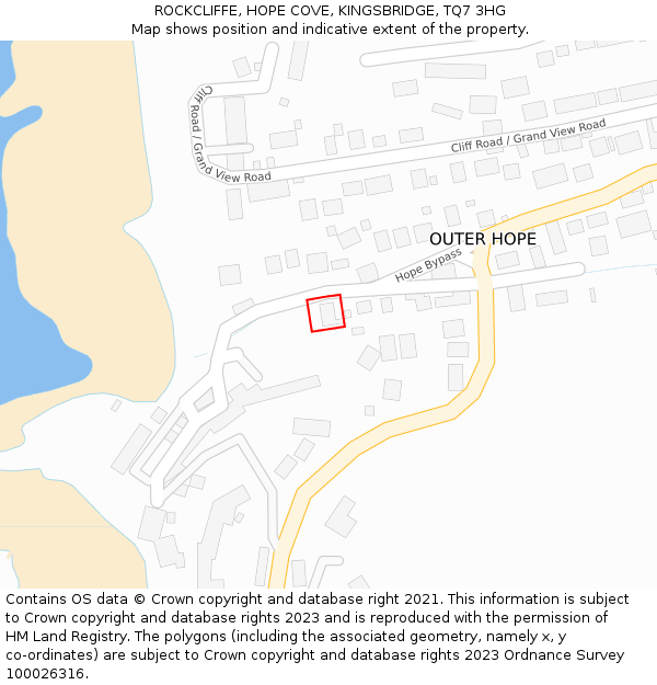 ROCKCLIFFE, HOPE COVE, KINGSBRIDGE, TQ7 3HG: Location map and indicative extent of plot
