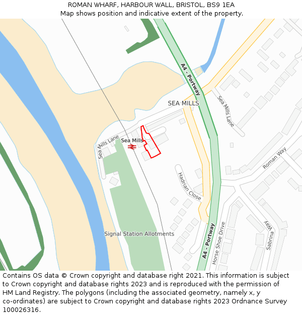 ROMAN WHARF, HARBOUR WALL, BRISTOL, BS9 1EA: Location map and indicative extent of plot