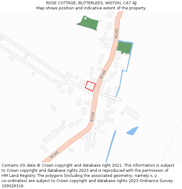 ROSE COTTAGE, BLITTERLEES, WIGTON, CA7 4JJ: Location map and indicative extent of plot