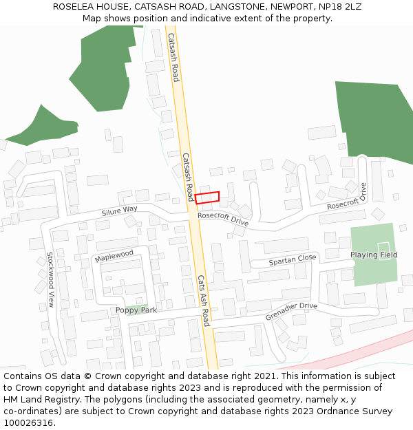 ROSELEA HOUSE, CATSASH ROAD, LANGSTONE, NEWPORT, NP18 2LZ: Location map and indicative extent of plot