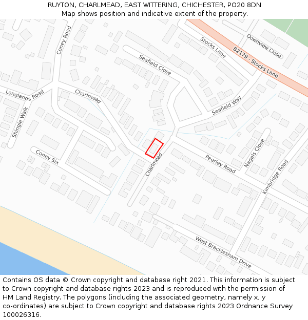 RUYTON, CHARLMEAD, EAST WITTERING, CHICHESTER, PO20 8DN: Location map and indicative extent of plot