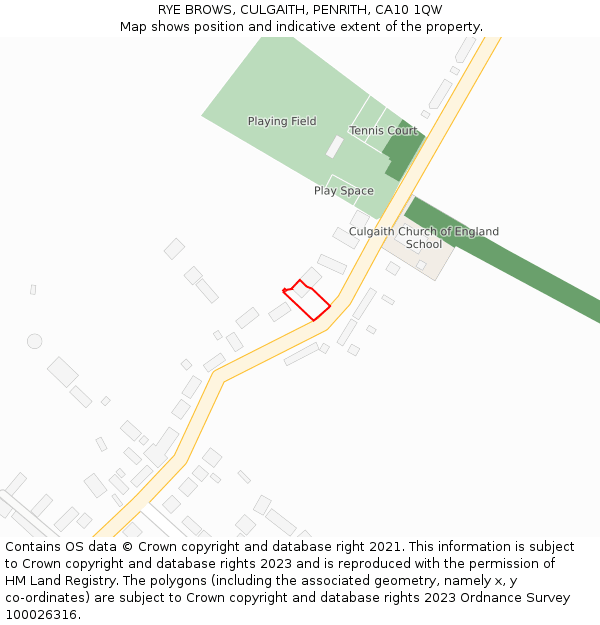 RYE BROWS, CULGAITH, PENRITH, CA10 1QW: Location map and indicative extent of plot