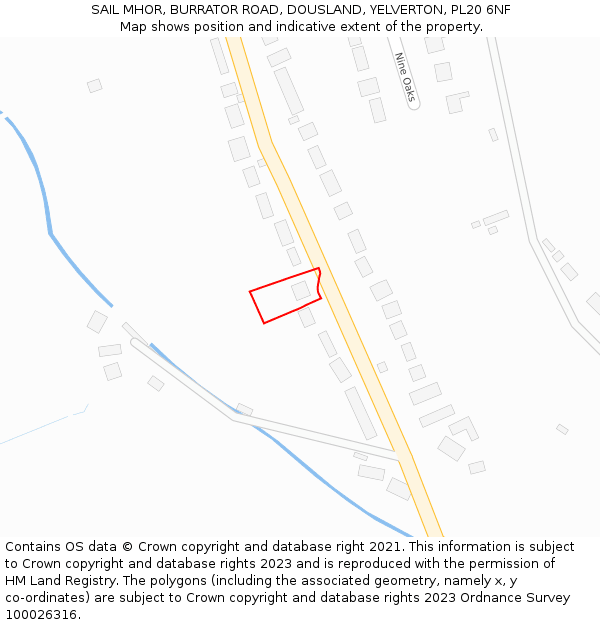 SAIL MHOR, BURRATOR ROAD, DOUSLAND, YELVERTON, PL20 6NF: Location map and indicative extent of plot
