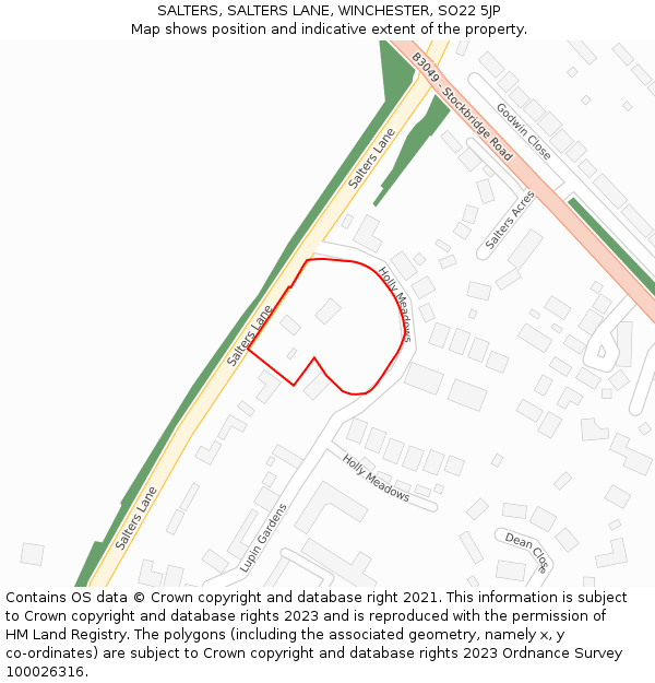 SALTERS, SALTERS LANE, WINCHESTER, SO22 5JP: Location map and indicative extent of plot